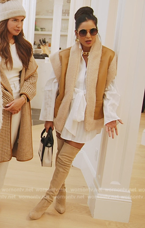 Jessel’s two-tone leather vest on The Real Housewives of New York City