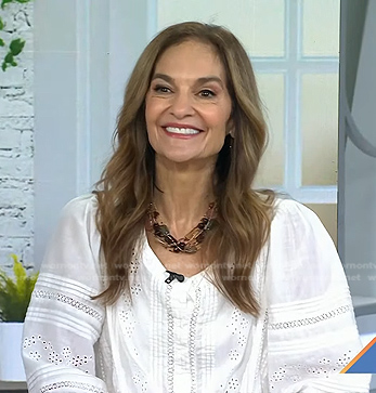 Joy Bauer’s white eyelet blouse on Today