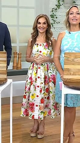 Joy Bauer’s white floral midi dress on Today
