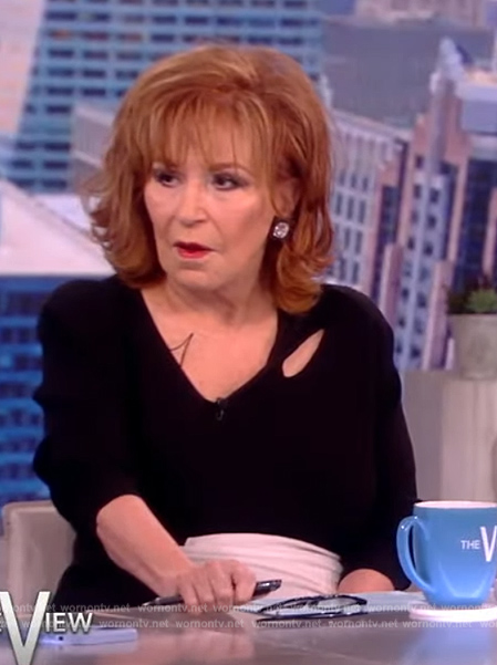 Joy’s black cutout sweater on The View