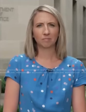 Julia Ainsley’s blue polka dot dress on NBC News Daily