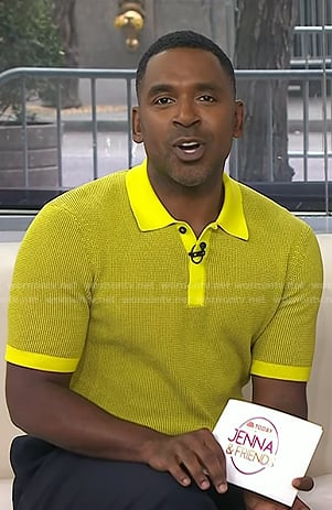 Justin’s yellow polo shirt on Today