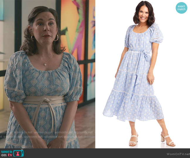 Karen Kane Tiered Eyelet Dress worn by (Allison Gabriel) on Sweet Magnolias