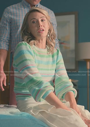 Kathy’s green striped sweater on Sweet Magnolias