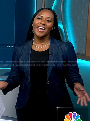 Kay Angrum’s denim blazer on NBC News Daily