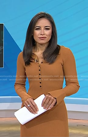 Kaylee’s brown ribbed polo dress on Today