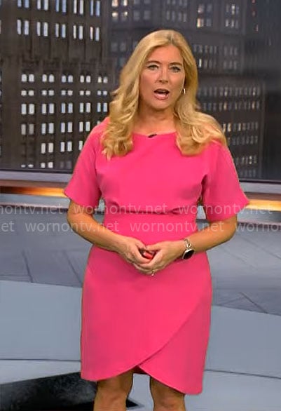 Kelly Cass’s pink dress on CBS Mornings