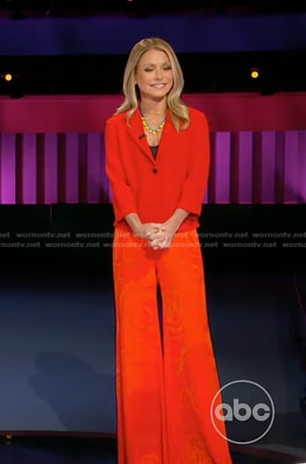 Kelly’s red floral wide-leg pants on Generation Gap
