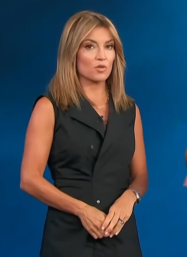 Kit’s black button down mini dress on Access Hollywood