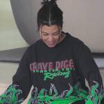 Kourtney’s black Grave Digger print sweatshirt on The Kardashians