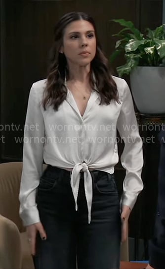 Kristina’s white tie front top on General Hospital
