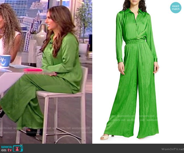 L'Agence Nina Satin Shirt worn by Alyssa Farah Griffin on The View