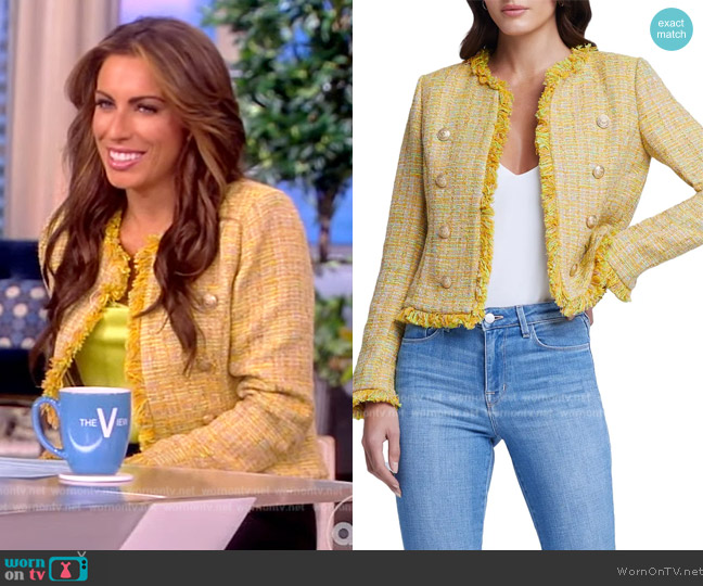 L'Agence Tinlee Cotton Blend Tweed Jacket worn by Alyssa Farah Griffin on The View