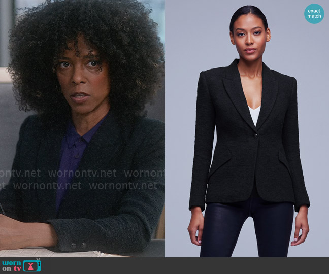 L'Agence Chamberlain Tweed Blazer worn by Beverly Crest (Leslie Silva) on So Help Me Todd