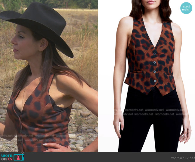 L'Agence Drina Leopard-Print Vest worn by Heather Dubrow on The Real Housewives of Orange County