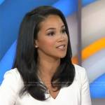 Laura Jarrett’s white v-neck dress on Today