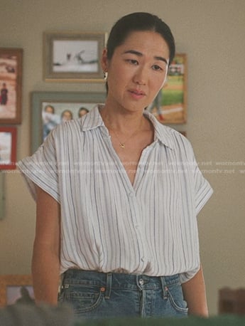 Laurel’s white striped shirt on The Summer I Turned Pretty