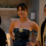 Lauryn’s denim strapless mini dress on Grown-ish