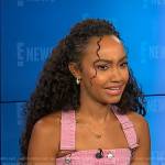 Leigh-Anne Pinnock’s pink button front denim top on E! News