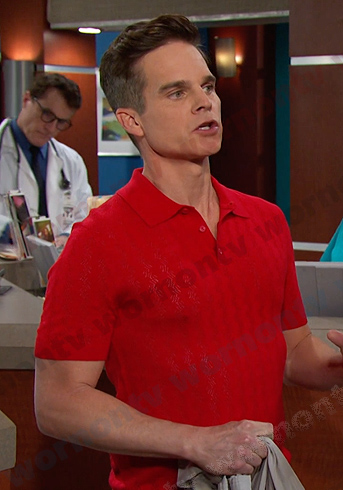 Leo’s red polo shirt on Days of our Lives