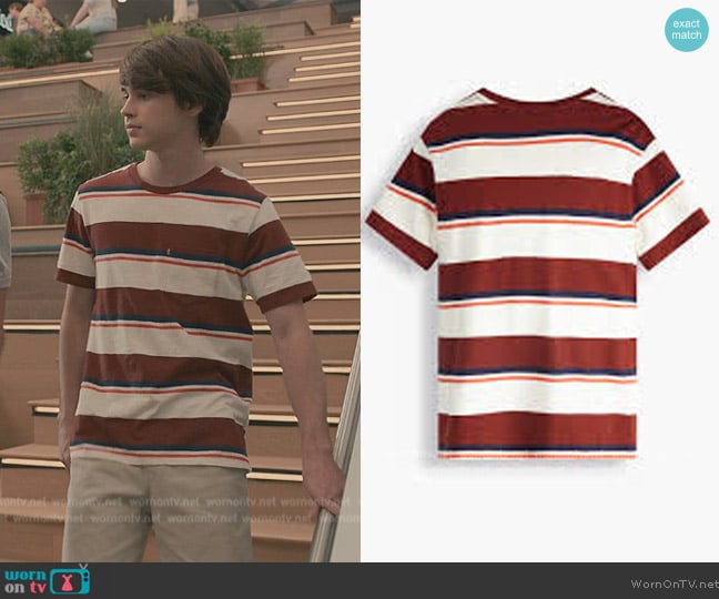 Levis Striped Tee worn by (Logan Allen) on Sweet Magnolias