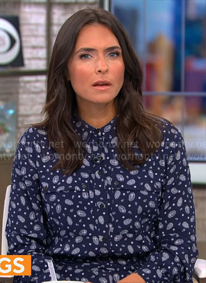 Lilia Luciano’s blue paisley print shirtdress on CBS Mornings