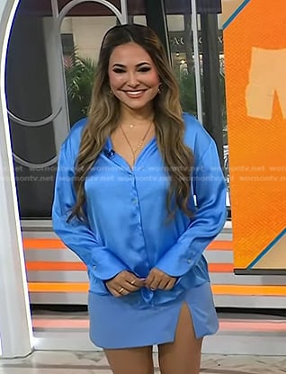 Lina Noory’s blue satin shirt on Today
