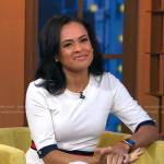 Linsey’s white stripe-waist dress on Good Morning America