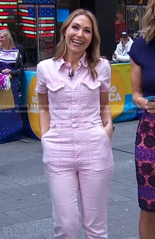 Lori’s pink short sleeve jumpsuit on Good Morning America
