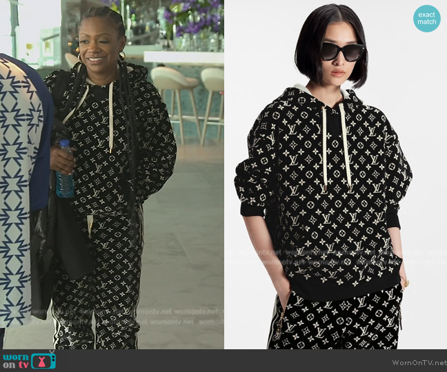 Louis Vuitton Monogram logo Hoodie worn by Kandi Burruss on The Real Housewives of Atlanta