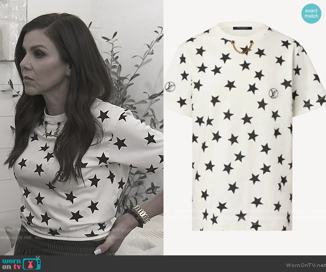 Louis Vuitton Star Print Top worn by Heather Dubrow on The Real Housewives of Orange County