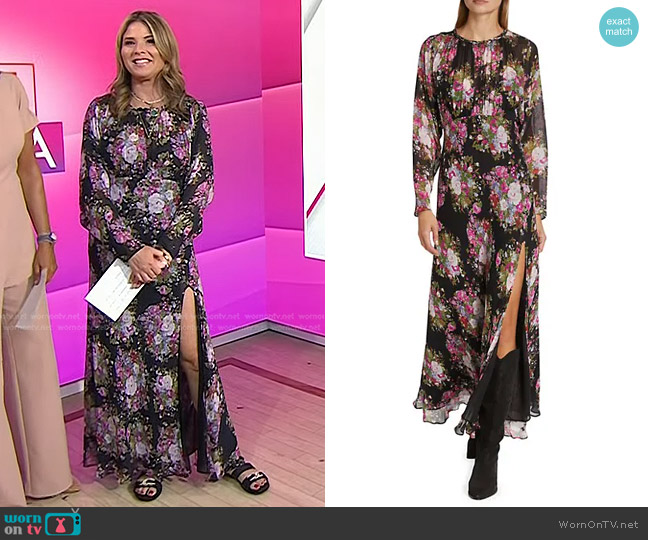 LoveShackFancy Daya Floral-Print Maxi Dress worn by Jenna Bush Hager on Today