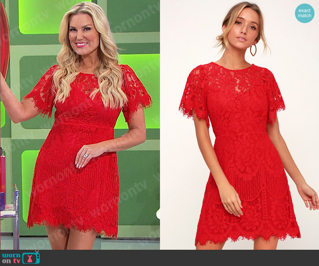 Lulus Pearson Lace Dress worn by Rachel Reynolds on The Price is Right