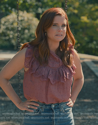 Maddie’s eyelet ruffle top on Sweet Magnolias