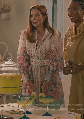 Maddie’s floral belted dress on Sweet Magnolias