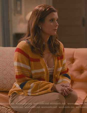 Maddie’s yellow stripe cardigan on Sweet Magnolias