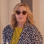 Madolyn’s monogram print coat and pants on Glamorous