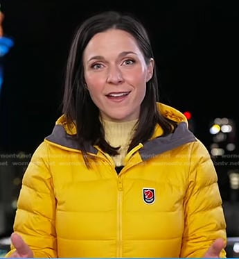 Maggie Rulli’s yellow down jacket on Good Morning America
