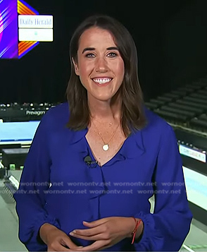 Maggie Vespa’s blue ruffle blouse on Today