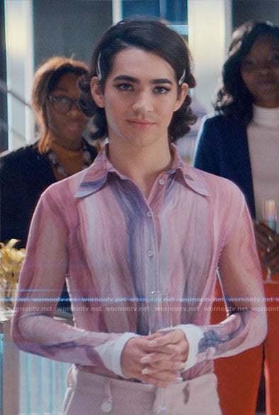 Marco’s pink marbled print shirt on Glamorous