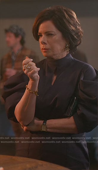 Margaret’s puff-sleeve keyhole dress on So Help Me Todd