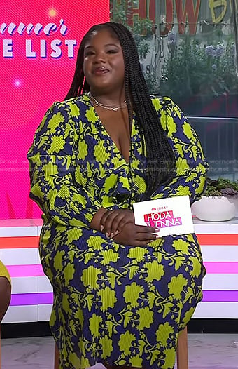Mariah Smith’s blue and yellow floral print dress on Today