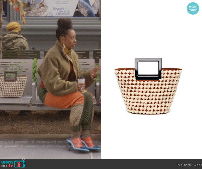 Marina Raphael Riviera in Ivory Woven Shearling worn by Dr. Nya Wallace (Karen Pittman) on And Just Like That