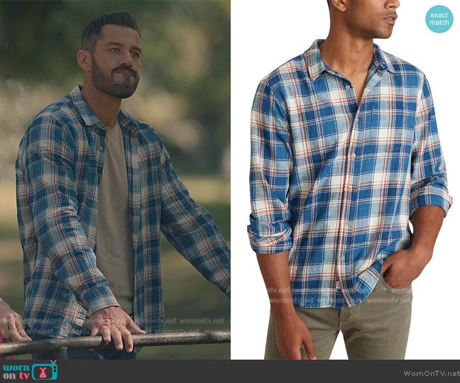 Marine Layer Classic Fit Long Sleeve Selvage Shirt worn by (Brandon Quinn) on Sweet Magnolias