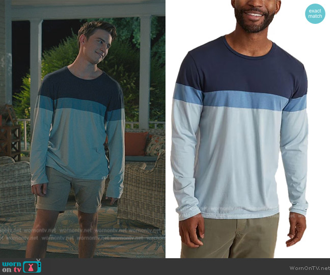 Marine Layer Jacob Pieced Crewneck T-Shirt worn by (Carson Rowland) on Sweet Magnolias