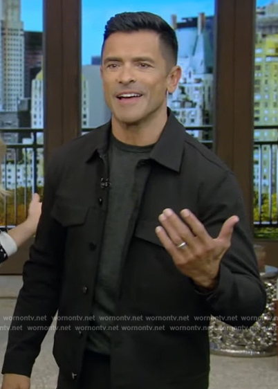 Mark’s black jacket on Live with Kelly and Mark
