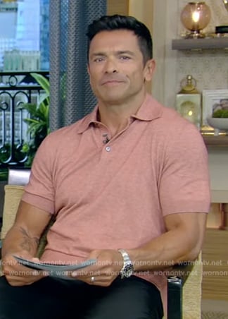 Mark’s pink polo on Live with Kelly and Mark