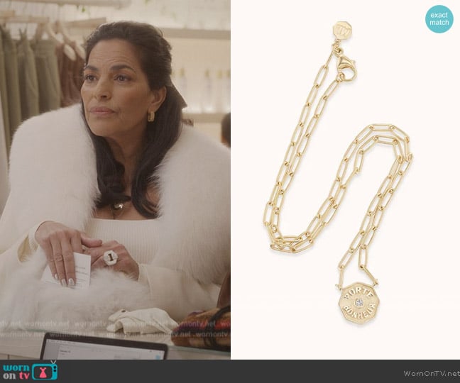 Marlo Laz Petite Porte Bonheur Necklace worn by Seema Patel (Sarita Choudhury) on And Just Like That