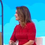 Melanie Fish’s red twist neck dress on Good Morning America