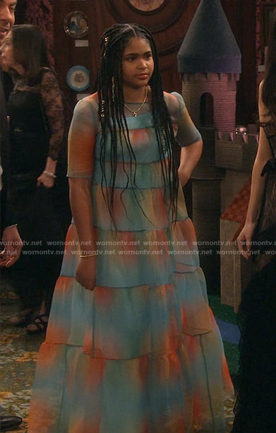 Millicent’s sheer multi colored maxi dress on iCarly
